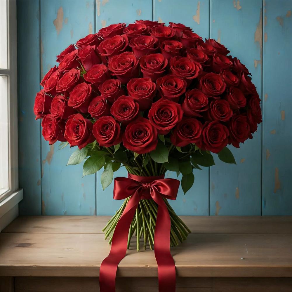 Букет Красные розы Блэк Меджик в Красном Логе