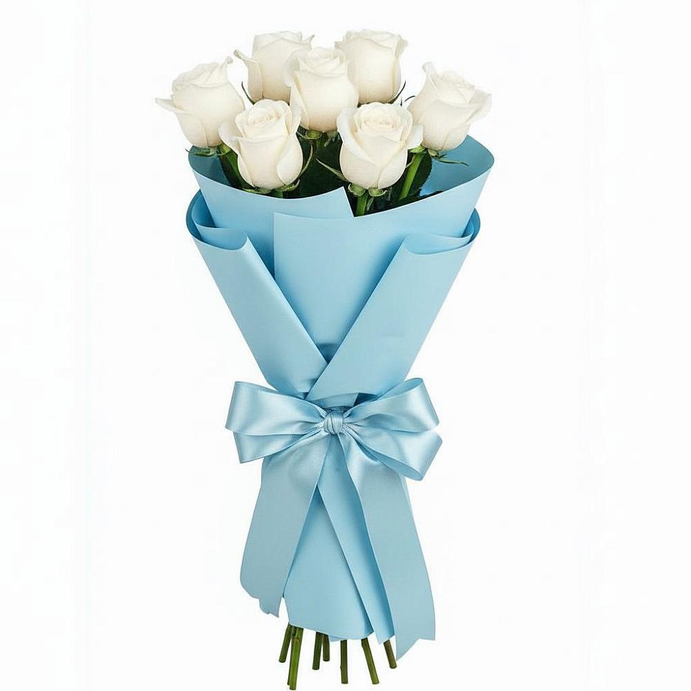 Букет 7 белых роз Проуд в Красном Логе