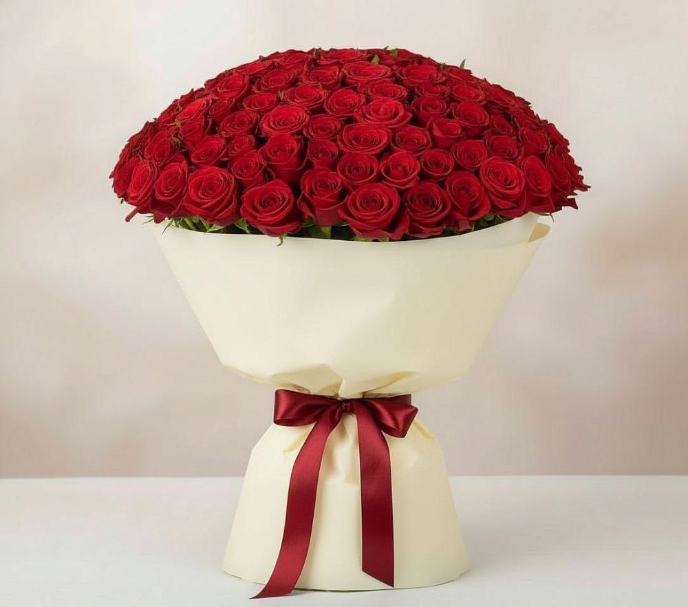 Букет 101 Красная роза Милано в Красном Логе