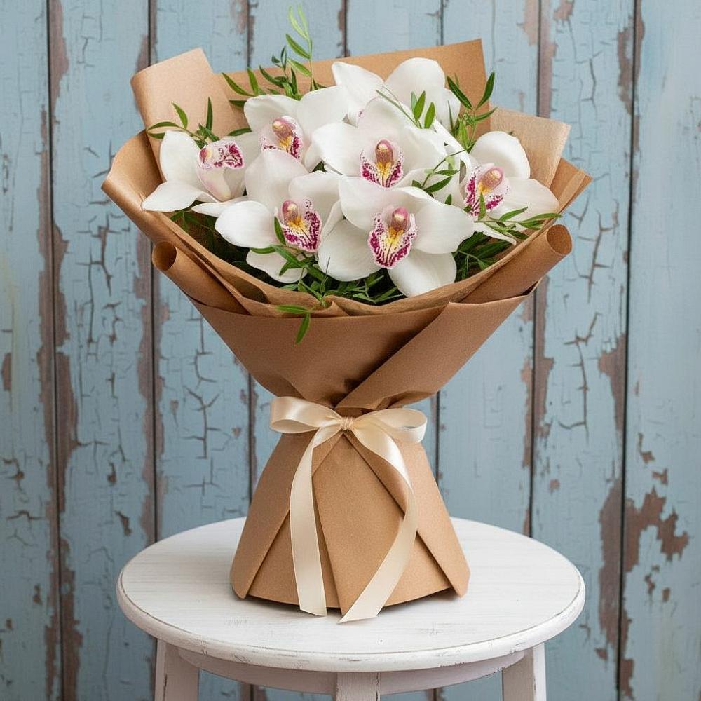 Букет цветов из: Орхидеи и Розы в Красном Логе