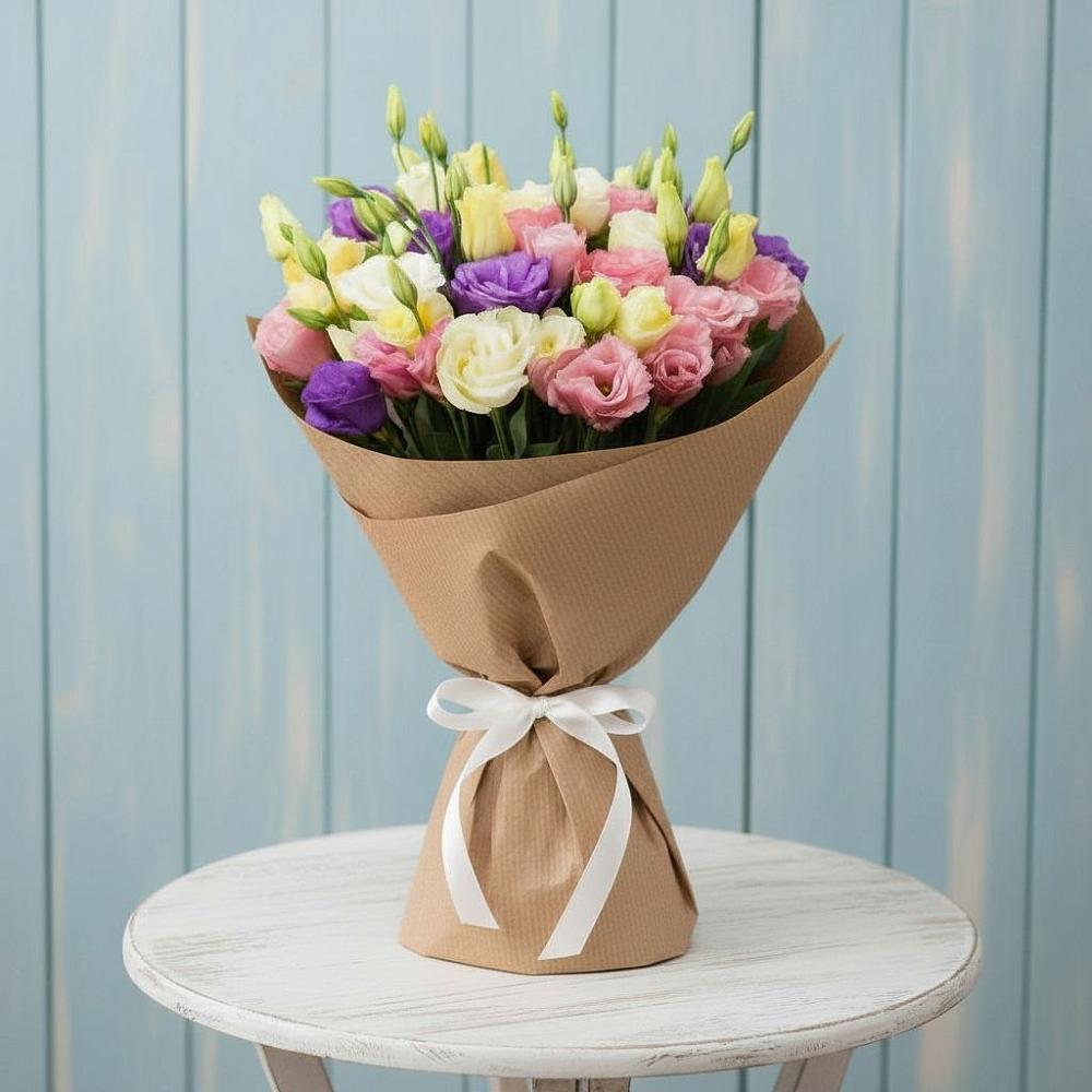 Букет цветов из: Лизиантусы в Красном Логе