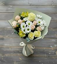 Букет цветов из:  Альстромерии, Розы и Хризантемы в Красном Логе